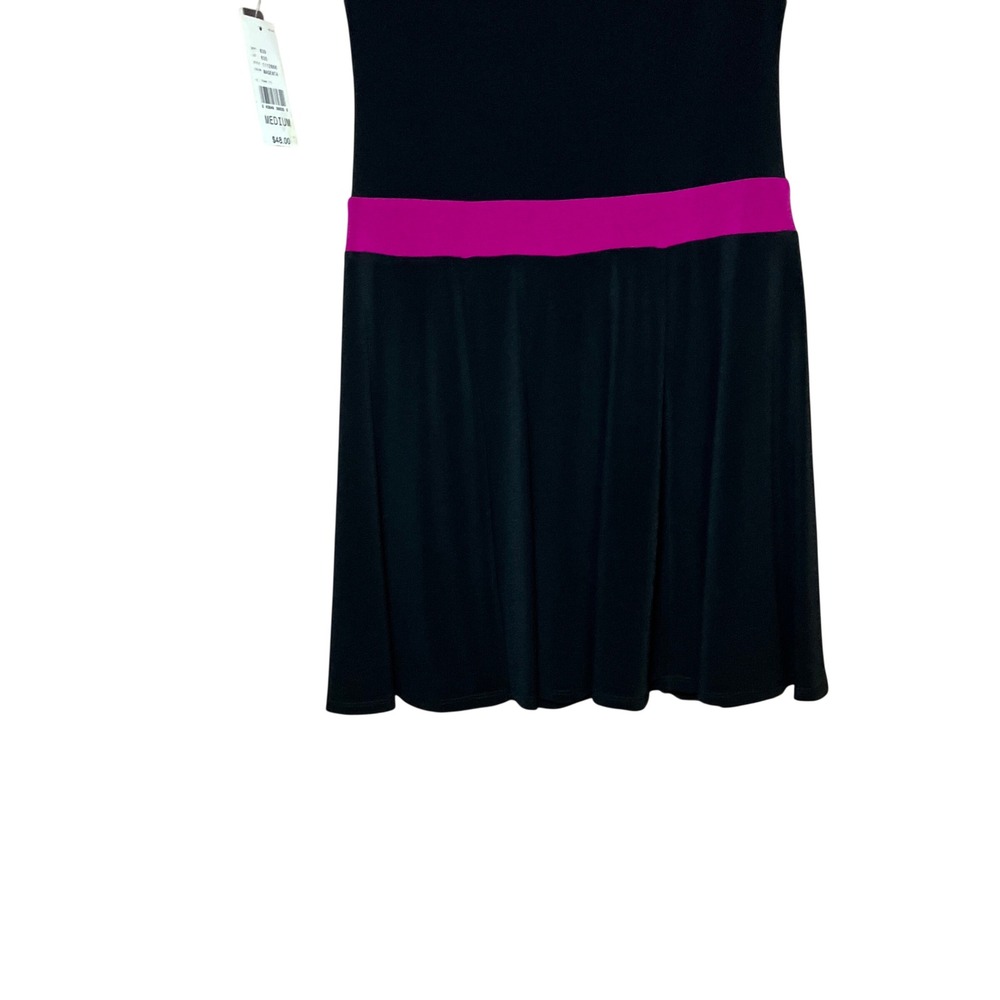 Byer Too! Fit and Flare Dress Womens Medium Black Magenta NEW Colorblock Retro - Picture 9 of 11